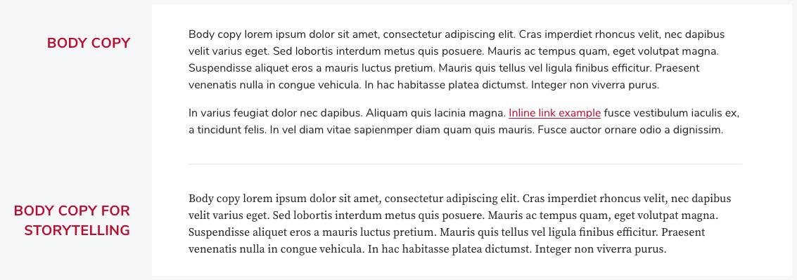 Comparison of body copy in Buckeye Sans and Buckeye Serif