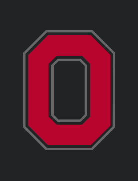 Block O on dark background