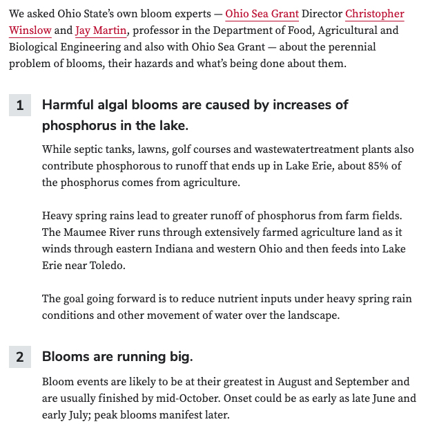 Example of a Listicle displayed in Buckeye Serif within storytelling content.