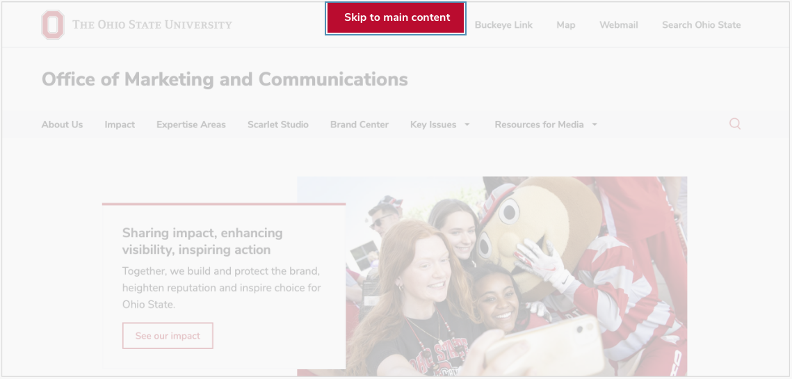Visual demonstration of the skip navigation element.